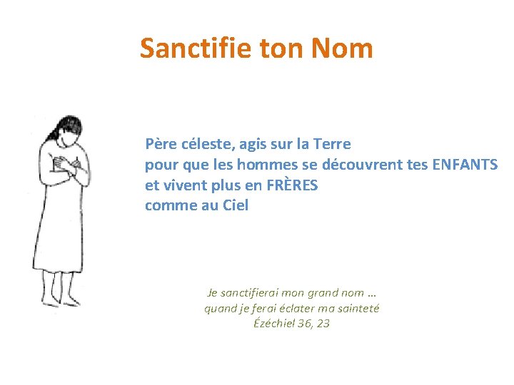 Sanctifie ton Nom Père céleste, agis sur la Terre pour que les hommes se