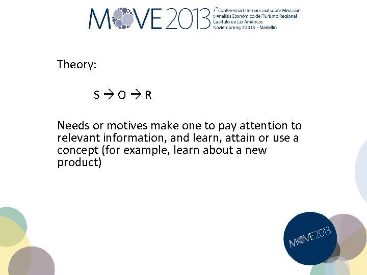 Theory: S O R Needs or motives make one to pay attention to relevant