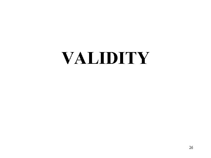 VALIDITY 26 
