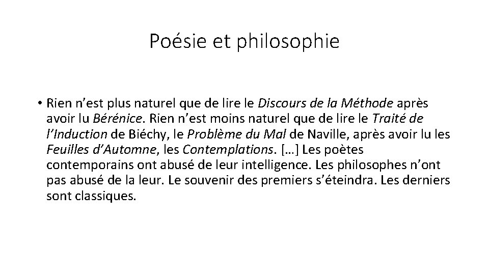 Poésie et philosophie • Rien n’est plus naturel que de lire le Discours de