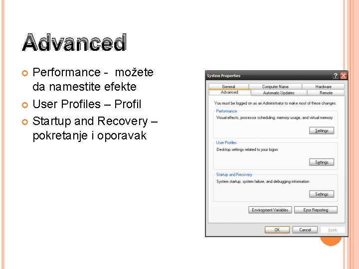 Upustvo za System Autor Cobra 9 System Properties