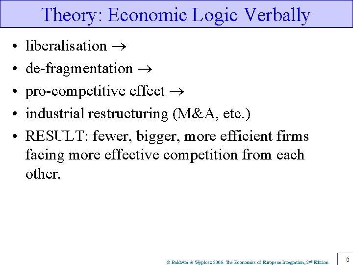 Chapter 6 Market Size and Scale Effects Baldwin