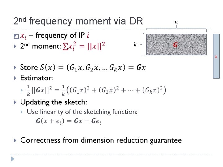 2 nd frequency moment via DR � 