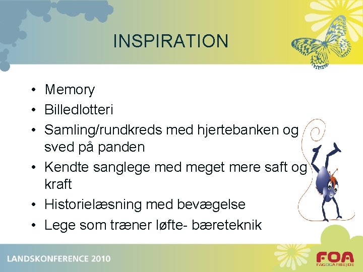 INSPIRATION • Memory • Billedlotteri • Samling/rundkreds med hjertebanken og sved på panden •