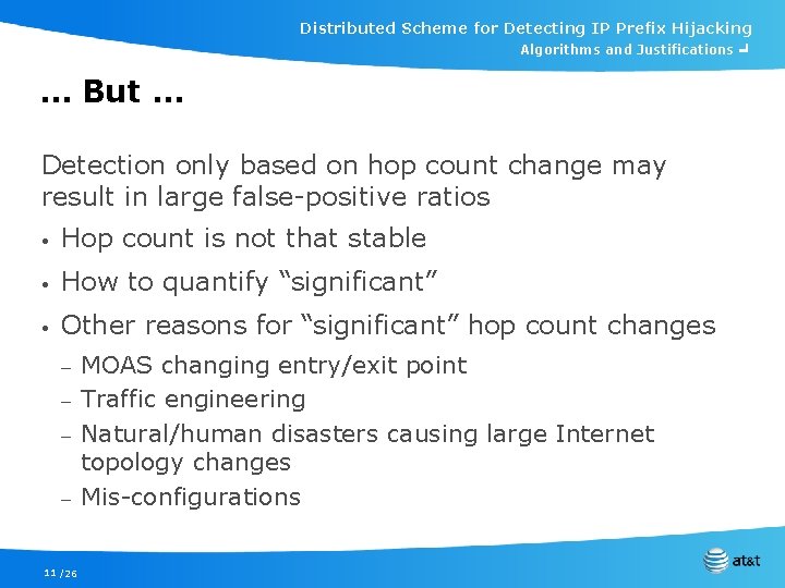 Distributed Scheme for Detecting IP Prefix Hijacking Algorithms and Justifications ╛ … But …