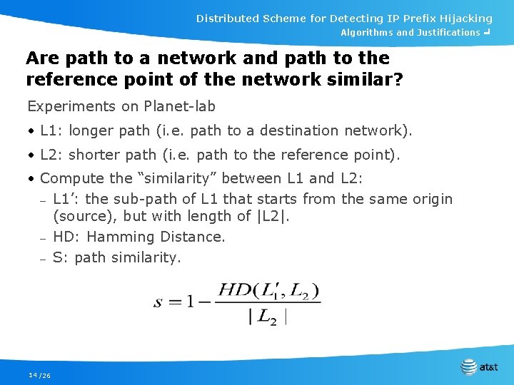 Distributed Scheme for Detecting IP Prefix Hijacking Algorithms and Justifications ╛ Are path to