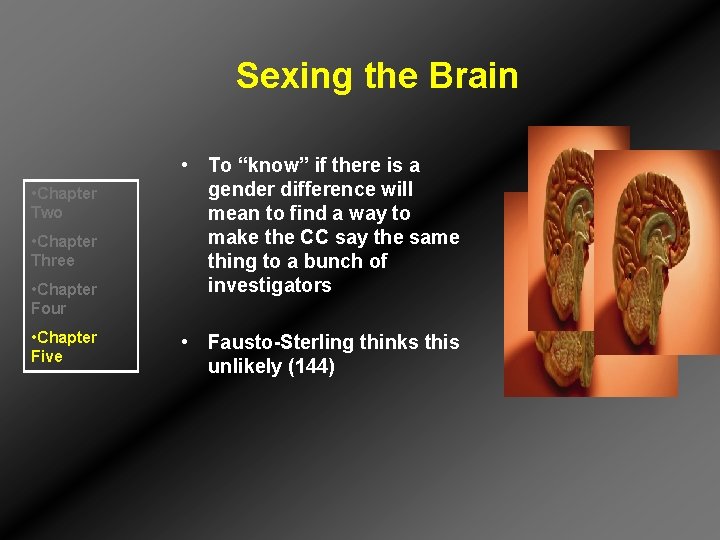 Sexing the Brain • Chapter Two • Chapter Three • Chapter Four • Chapter