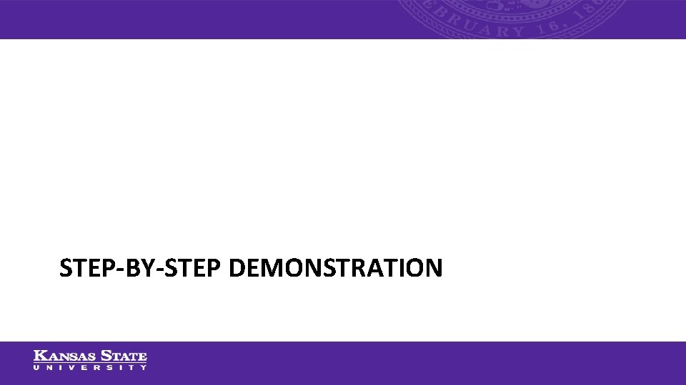STEP-BY-STEP DEMONSTRATION 