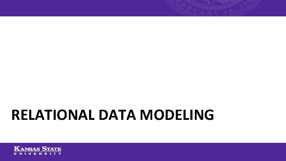 RELATIONAL DATA MODELING 