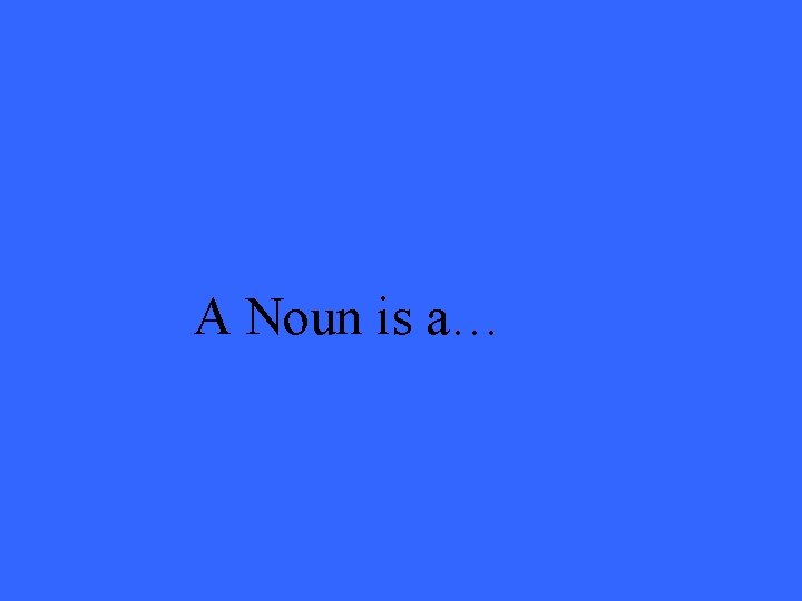 A Noun is a… 