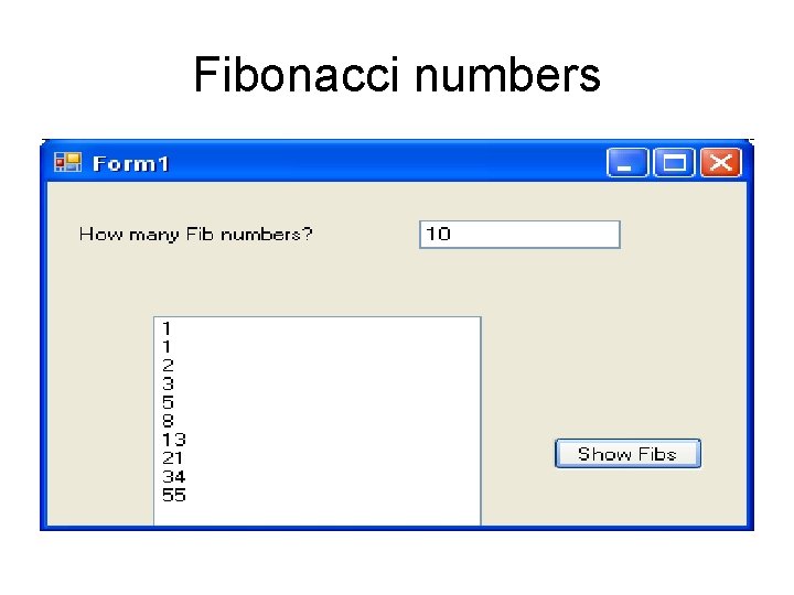 Fibonacci numbers 