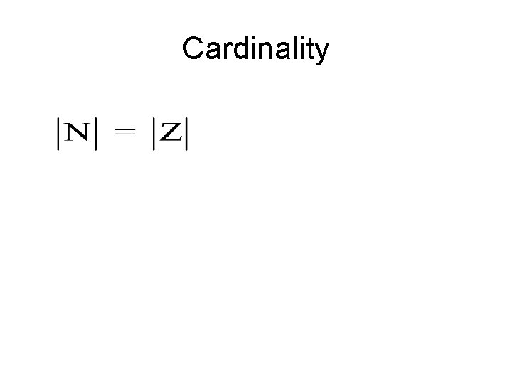 Cardinality 