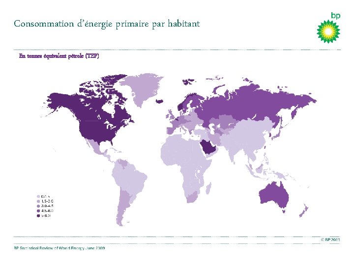 Consommation d’énergie primaire par habitant En tonnes équivalent pétrole (TEP) 