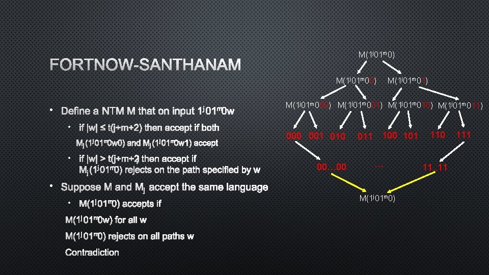 M(1 j 01 m 0) FORTNOW-SANTHANAM M(1 j 01 m 00) • DEFINE A