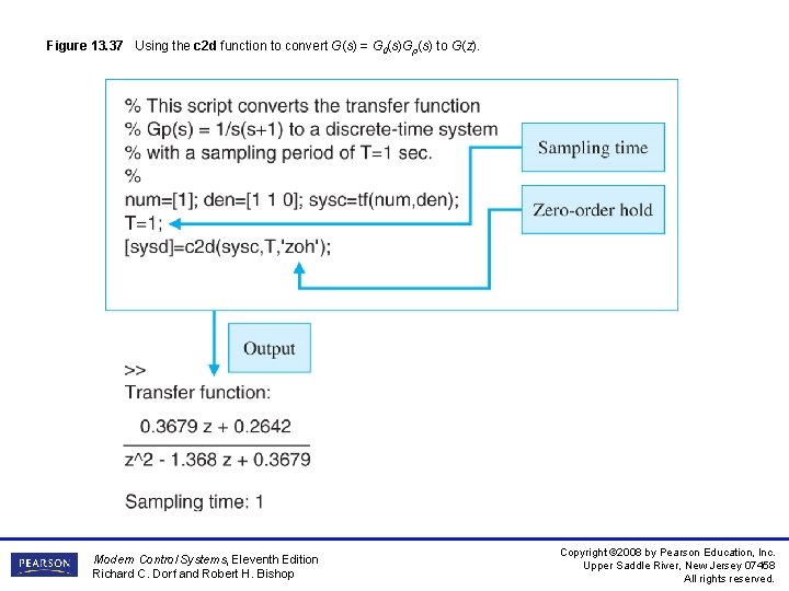 Figure 13. 37 Using the c 2 d function to convert G(s) = G