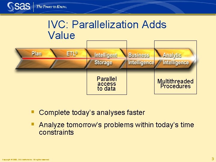 IVC: Parallelization Adds Value Parallel access to data Multithreaded Procedures § Complete today’s analyses