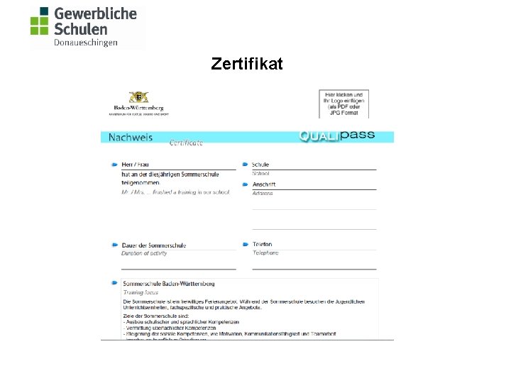 Zertifikat Zertifikat