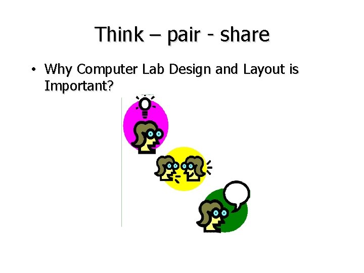 Think – pair - share • Why Computer Lab Design and Layout is Important? Think – pair - share • Why Computer Lab Design and Layout is Important?
