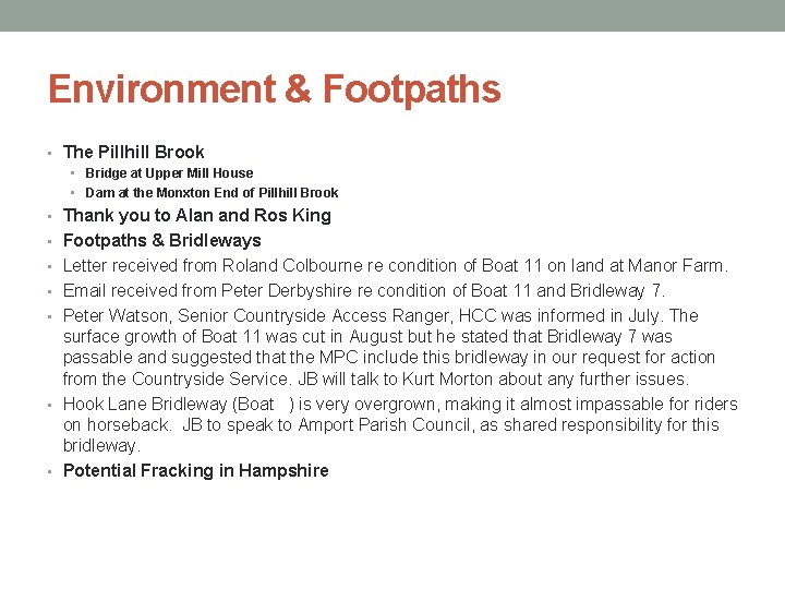 Environment & Footpaths • The Pillhill Brook • Bridge at Upper Mill House •