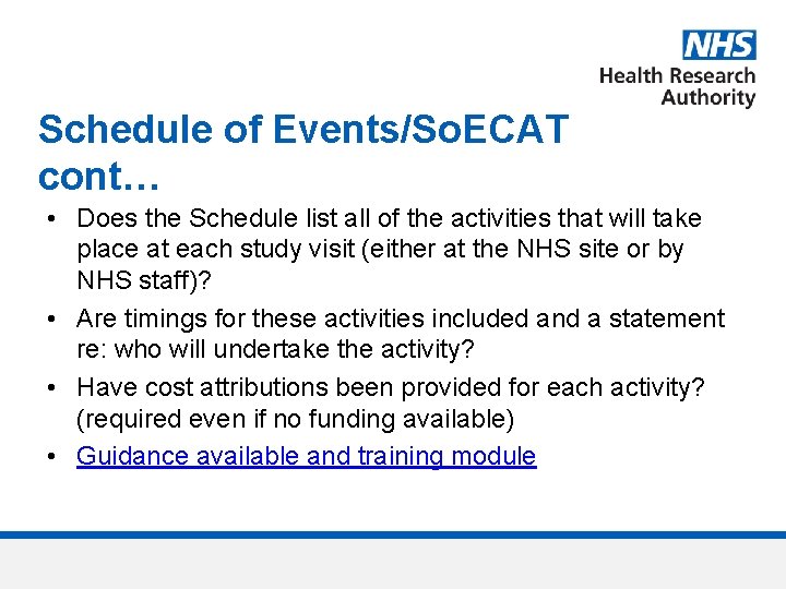 Schedule of Events/So. ECAT cont… • Does the Schedule list all of the activities