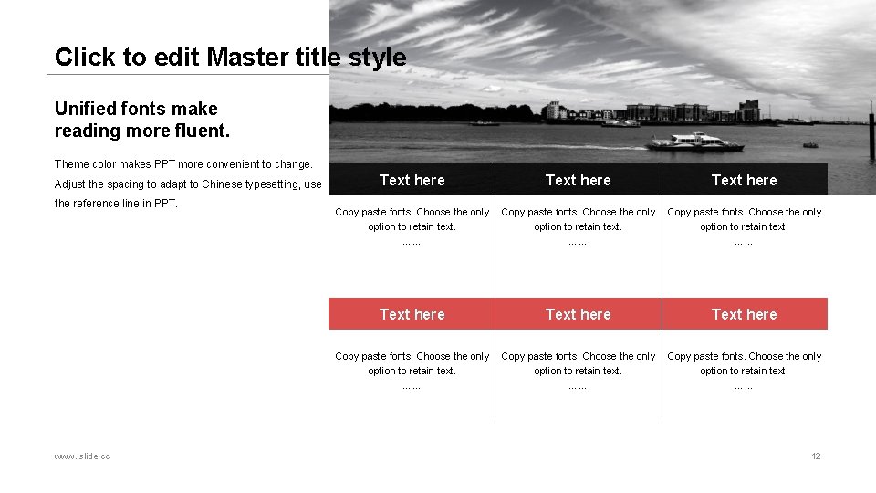 Click to edit Master title style Unified fonts make reading more fluent. Theme color