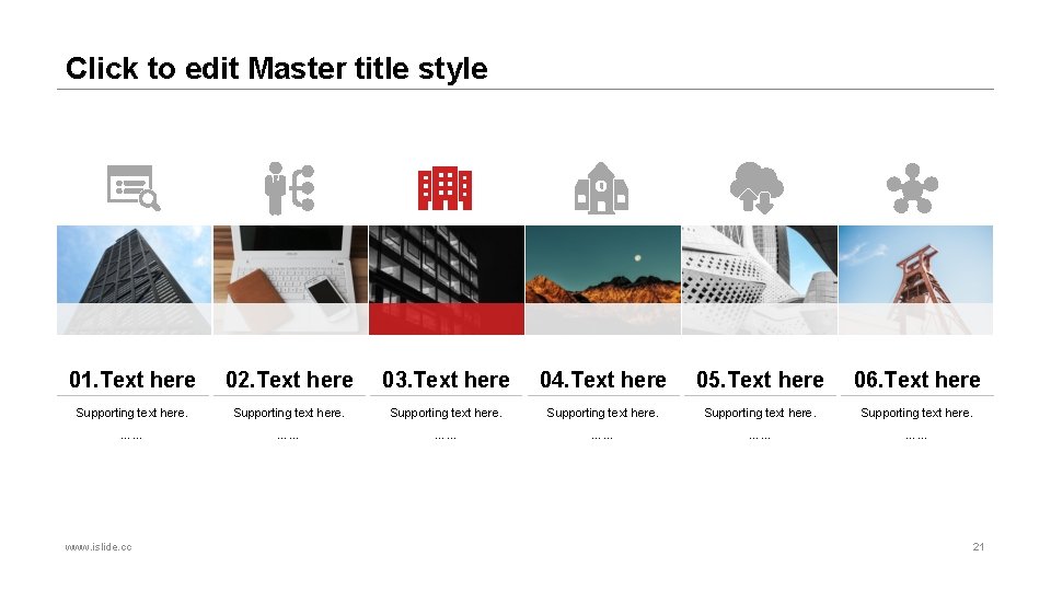 Click to edit Master title style 01. Text here 02. Text here 03. Text