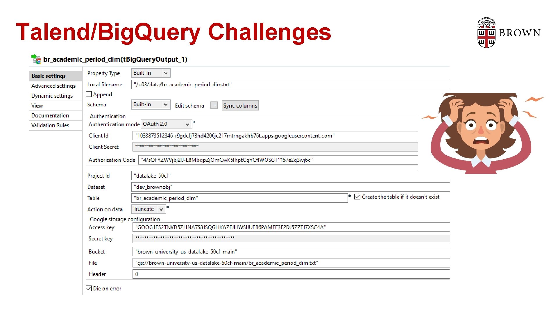 Talend/Big. Query Challenges 