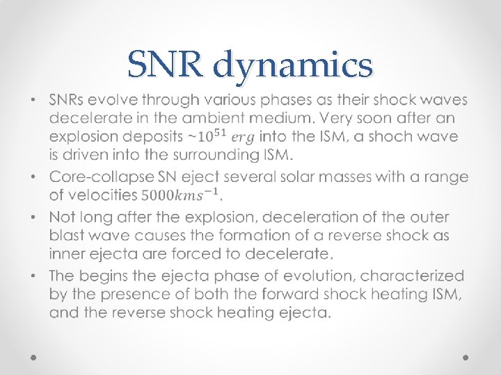 SNR dynamics • 