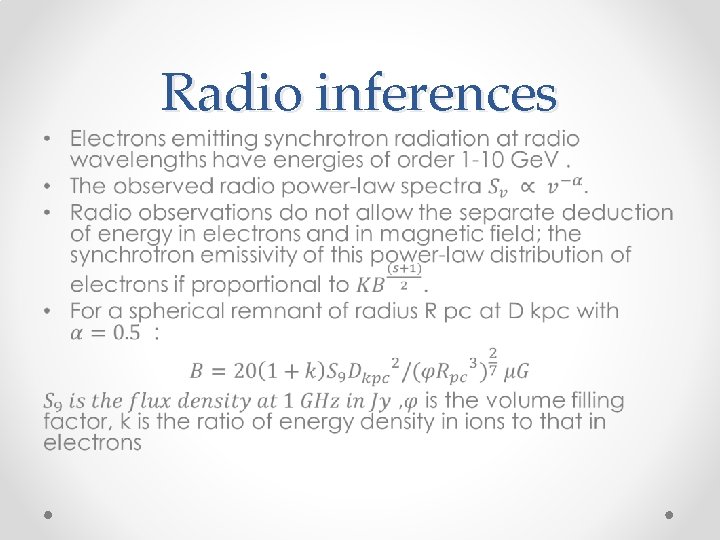 Radio inferences • 