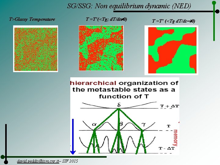 SG/SSG: Non equilibrium dynamic (NED) T>Glassy Temperature david. peddis@ism. cnr. it– SIF 2015 T