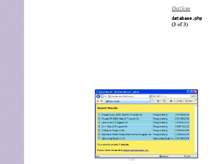 Outline database. php (3 of 3) 132 Outline database. php (3 of 3) 132