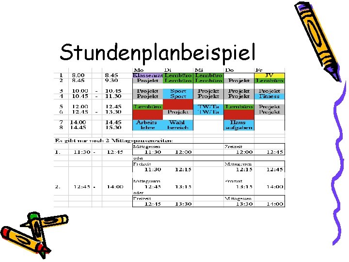 Stundenplanbeispiel 