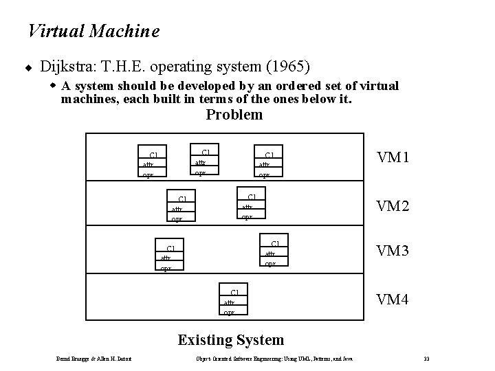 Virtual Machine ¨ Dijkstra: T. H. E. operating system (1965) A system should be