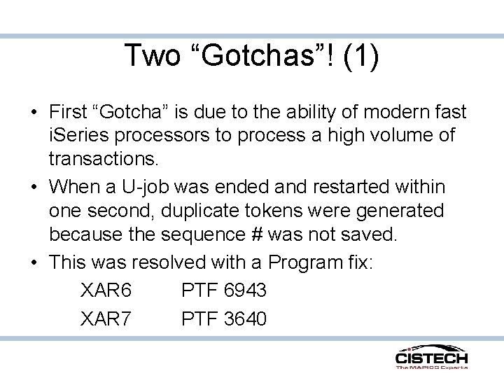 Two “Gotchas”! (1) • First “Gotcha” is due to the ability of modern fast Two “Gotchas”! (1) • First “Gotcha” is due to the ability of modern fast