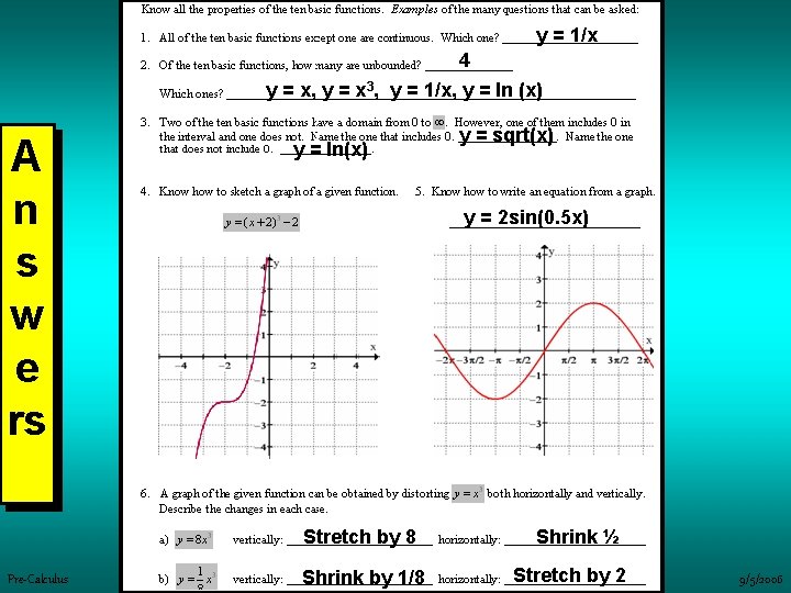 y = 1/x 4 y = x, y = x 3, y = 1/x,