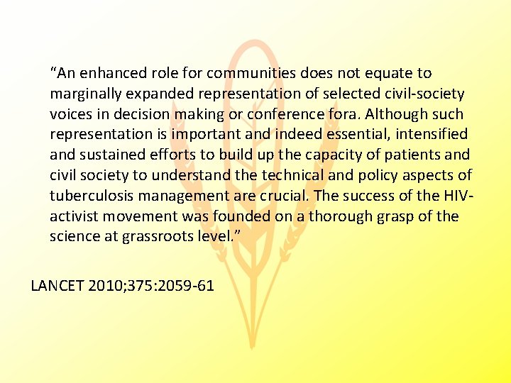 “An enhanced role for communities does not equate to marginally expanded representation of selected