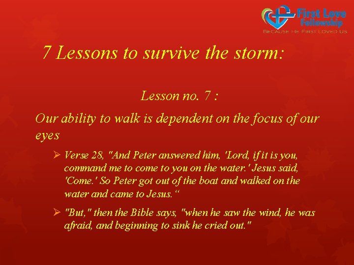 7 Lessons to survive the storm: Lesson no. 7 : Our ability to walk