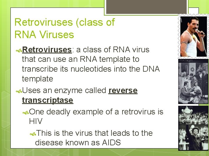 Retroviruses (class of RNA Viruses Retroviruses: a class of RNA virus that can use