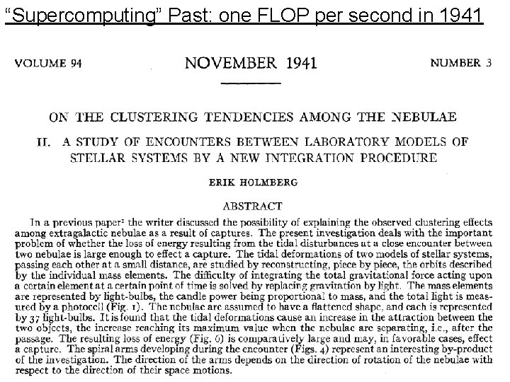 “Supercomputing” Past: one FLOP per second in 1941 