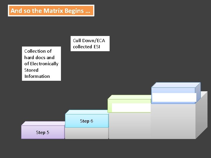 And so the Matrix Begins … Collection of hard docs and of Electronically Stored