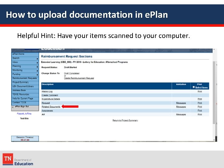 How to upload documentation in e. Plan Helpful Hint: Have your items scanned to