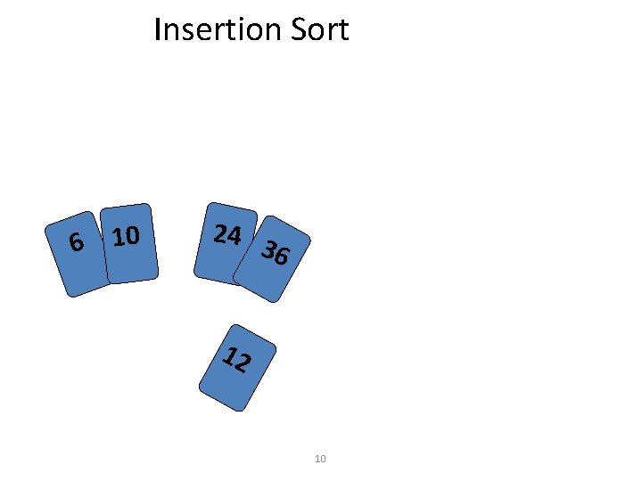 Insertion Sort 6 10 24 3 6 12 10 