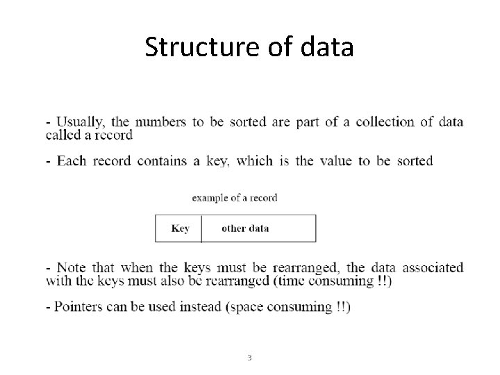 Structure of data 3 