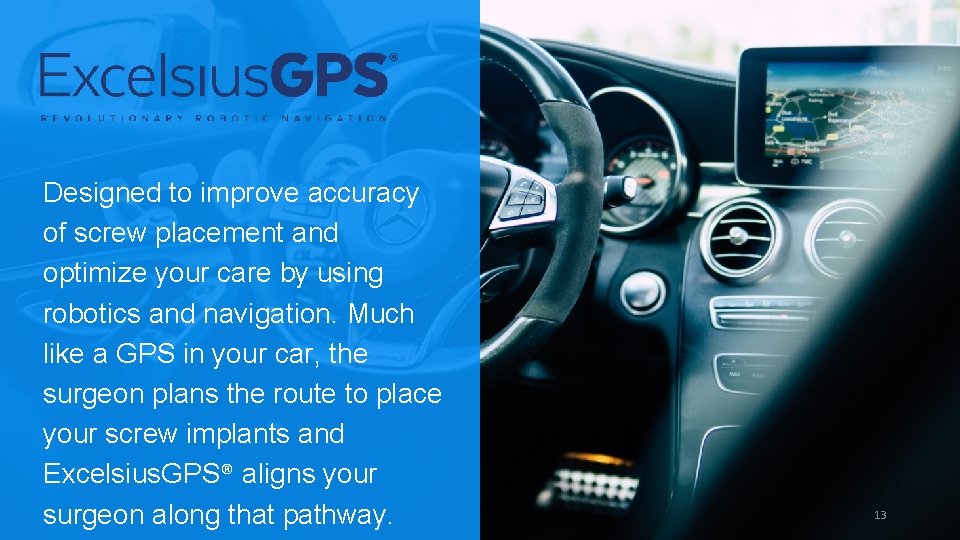 Designed to improve accuracy of screw placement and optimize your care by using robotics