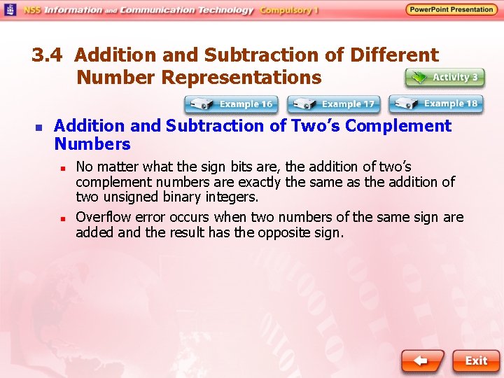 3. 4 Addition and Subtraction of Different Number Representations n Addition and Subtraction of