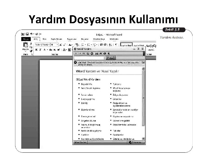 Yardım Dosyasının Kullanımı 