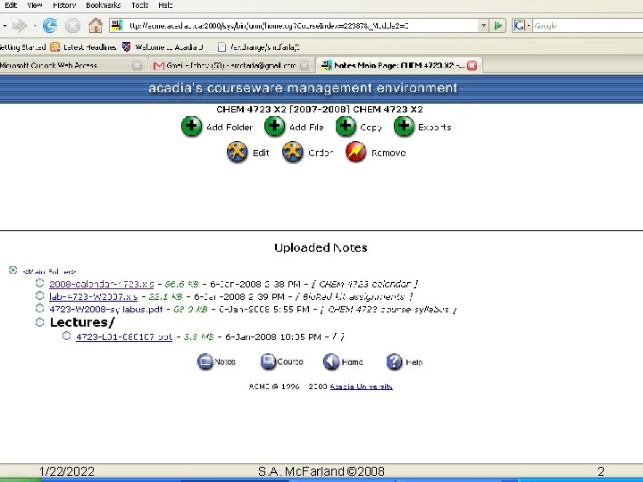 1/22/2022 S. A. Mc. Farland © 2008 2 
