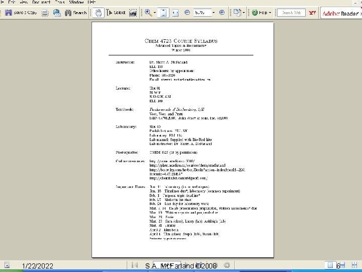 1/22/2022 S. A. Mc. Farland © 2008 6 