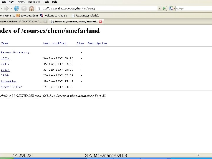 1/22/2022 S. A. Mc. Farland © 2008 7 