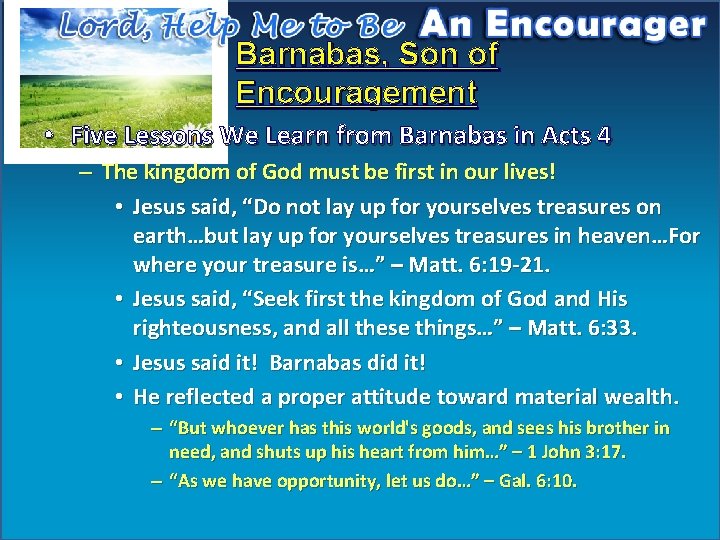 Barnabas, Son of Encouragement • Five Lessons We Learn from Barnabas in Acts 4